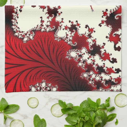 Rode libellen keukenhanddoek (Gevouwen)