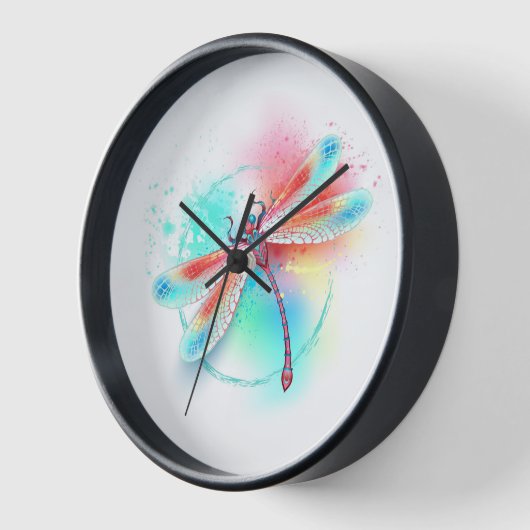 Rode libellen op waterverf achtergrond (Hoek)