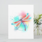 Rode libellen op waterverf achtergrond aankondiging (Staand voorkant)