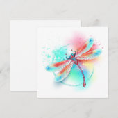 Rode libellen op waterverf achtergrond aankondiging (Voorkant / Achterkant)