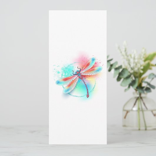 Rode libellen op waterverf achtergrond aankondiging (Staand voorkant)