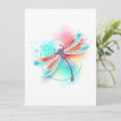 Rode libellen op waterverf achtergrond aankondiging (Staand voorkant)