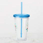 Rode libellen op waterverf achtergrond acryl drinkbeker (Rechts)