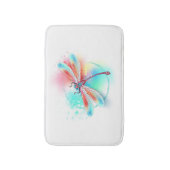 Rode libellen op waterverf achtergrond badmat (Voorkant Verticaal)