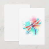 Rode libellen op waterverf achtergrond bedankkaart (Voorkant / Achterkant)