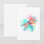 Rode libellen op waterverf achtergrond bedankkaart (Voorkant / Achterkant)