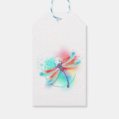 Rode libellen op waterverf achtergrond cadeaulabel (Achterkant)