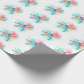 Rode libellen op waterverf achtergrond cadeaupapier (Hoek)