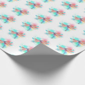 Rode libellen op waterverf achtergrond cadeaupapier (Hoek)