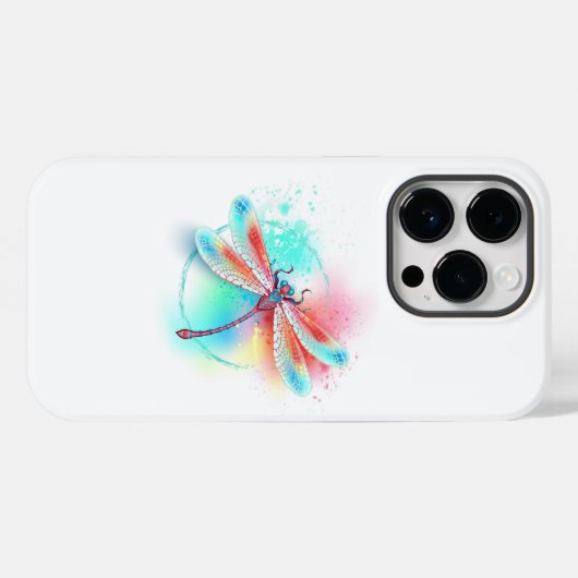 Rode libellen op waterverf achtergrond Case-Mate iPhone case (Achterkant (horizontaal))