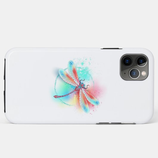 Rode libellen op waterverf achtergrond Case-Mate iPhone case (Achterkant (horizontaal))