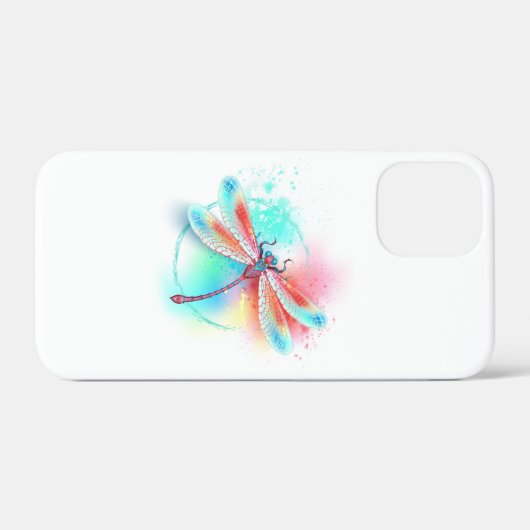 Rode libellen op waterverf achtergrond Case-Mate iPhone case (Achterkant (horizontaal))