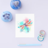 Rode libellen op waterverf achtergrond flyer (Enkel)