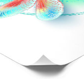 Rode libellen op waterverf achtergrond foto afdruk (Hoek)