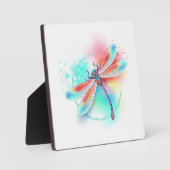 Rode libellen op waterverf achtergrond fotoplaat (Voorkant)