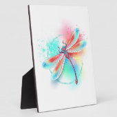 Rode libellen op waterverf achtergrond fotoplaat (Zijkant)