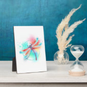 Rode libellen op waterverf achtergrond fotoplaat (Zijkant)