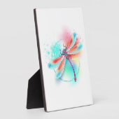 Rode libellen op waterverf achtergrond fotoplaat (Zijkant)