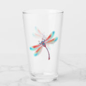 Rode libellen op waterverf achtergrond glas (Achterkant)