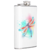 Rode libellen op waterverf achtergrond heupfles (Rechts)