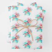 Rode libellen op waterverf achtergrond inpakpapier vel (In situ)