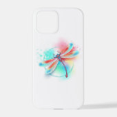 Rode libellen op waterverf achtergrond iPhone hoesje (Achterkant)
