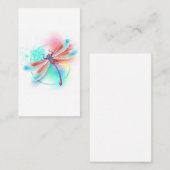 Rode libellen op waterverf achtergrond kortingskaartje (Voorkant / Achterkant)