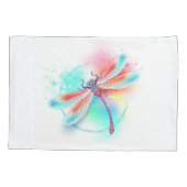 Rode libellen op waterverf achtergrond kussensloop (Achterkant)