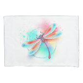 Rode libellen op waterverf achtergrond kussensloop (Voorkant)