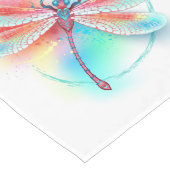 Rode libellen op waterverf achtergrond lange tafelloper (Hoek)