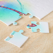 Rode libellen op waterverf achtergrond legpuzzel (Zijkant)