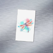 Rode libellen op waterverf achtergrond magnetisch visitekaartje (Voorbeeld)