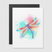 Rode libellen op waterverf achtergrond magnetische uitnodiging (Voorkant / Achterkant)