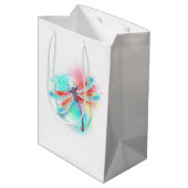 Rode libellen op waterverf achtergrond medium cadeauzakje (Achterkant Gekanteld)