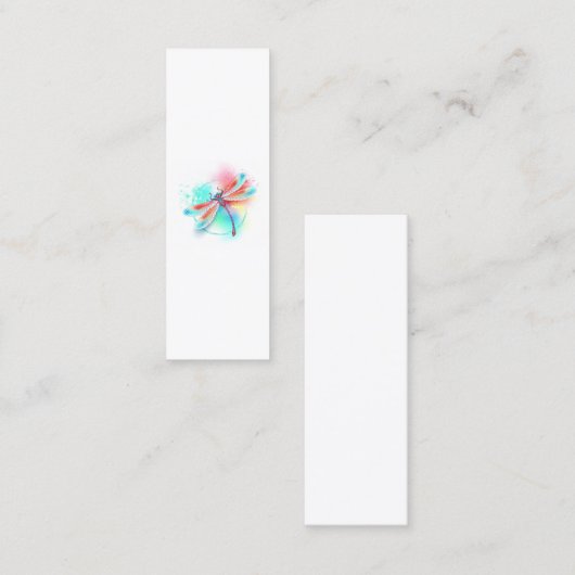 Rode libellen op waterverf achtergrond mini visitekaartje (Voorkant / Achterkant)