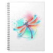 Rode libellen op waterverf achtergrond notitieboek (Voorkant)