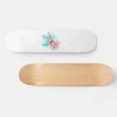 Rode libellen op waterverf achtergrond persoonlijk skateboard (Horizontaal)