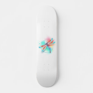 Rode libellen op waterverf achtergrond persoonlijk skateboard