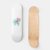 Rode libellen op waterverf achtergrond persoonlijk skateboard (Voorkant)