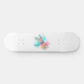 Rode libellen op waterverf achtergrond persoonlijk skateboard (Horizontaal)
