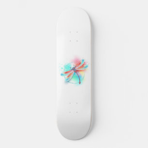 Rode libellen op waterverf achtergrond persoonlijk skateboard