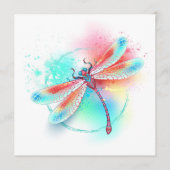 Rode libellen op waterverf achtergrond programmakaart (Voorkant)