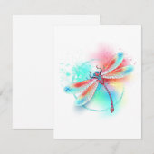 Rode libellen op waterverf achtergrond RSVP kaartje (Voorkant / Achterkant)