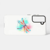Rode libellen op waterverf achtergrond samsung galaxy hoesje (Achterkant horizontaal)