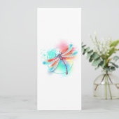 Rode libellen op waterverf achtergrond save the date (Staand voorkant)