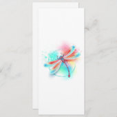 Rode libellen op waterverf achtergrond save the date (Voorkant / Achterkant)