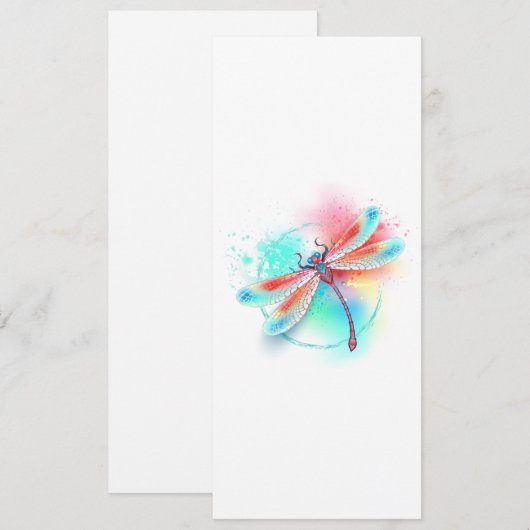 Rode libellen op waterverf achtergrond save the date (Voorkant / Achterkant)