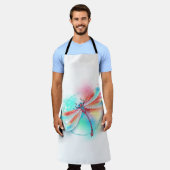 Rode libellen op waterverf achtergrond schort (Gedragen)