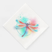 Rode libellen op waterverf achtergrond servet (Hoek)