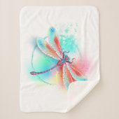 Rode libellen op waterverf achtergrond sherpa deken (Voorkant)